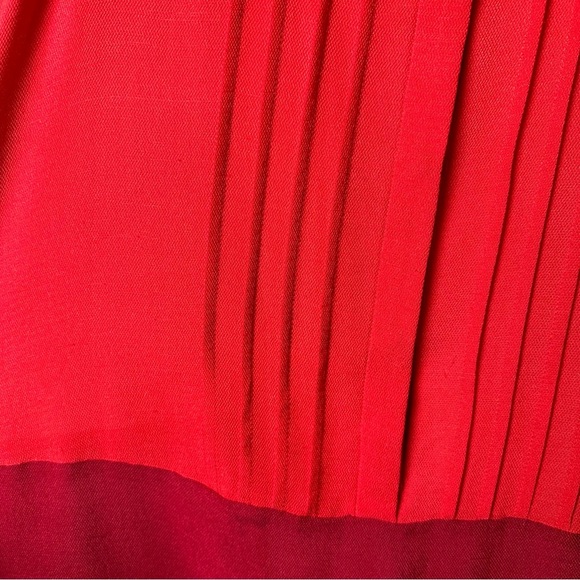 Rag & Bone Size 6 Color Block High Low Sleeveless Top Collared 100% Silk Red - Picture 12 of 13